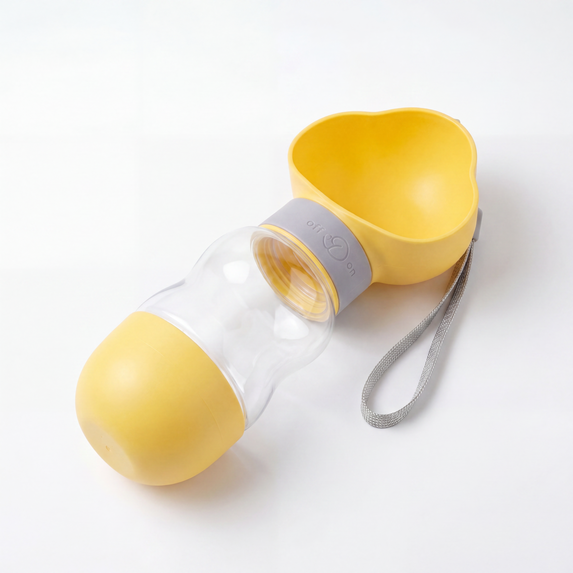 2-in-1 Portable Pet Water Bottle 350ml Water + 200ml Food Container