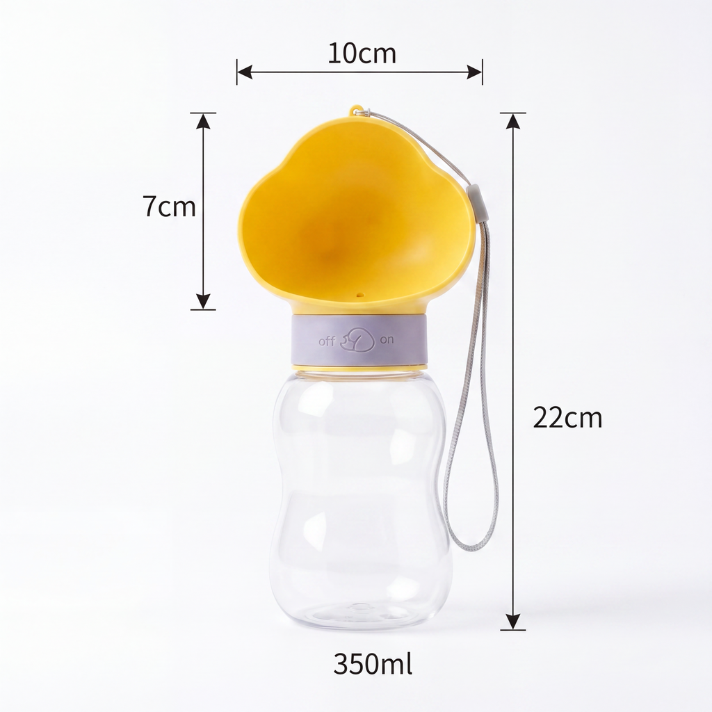 2-in-1 Portable Pet Water Bottle 350ml Water