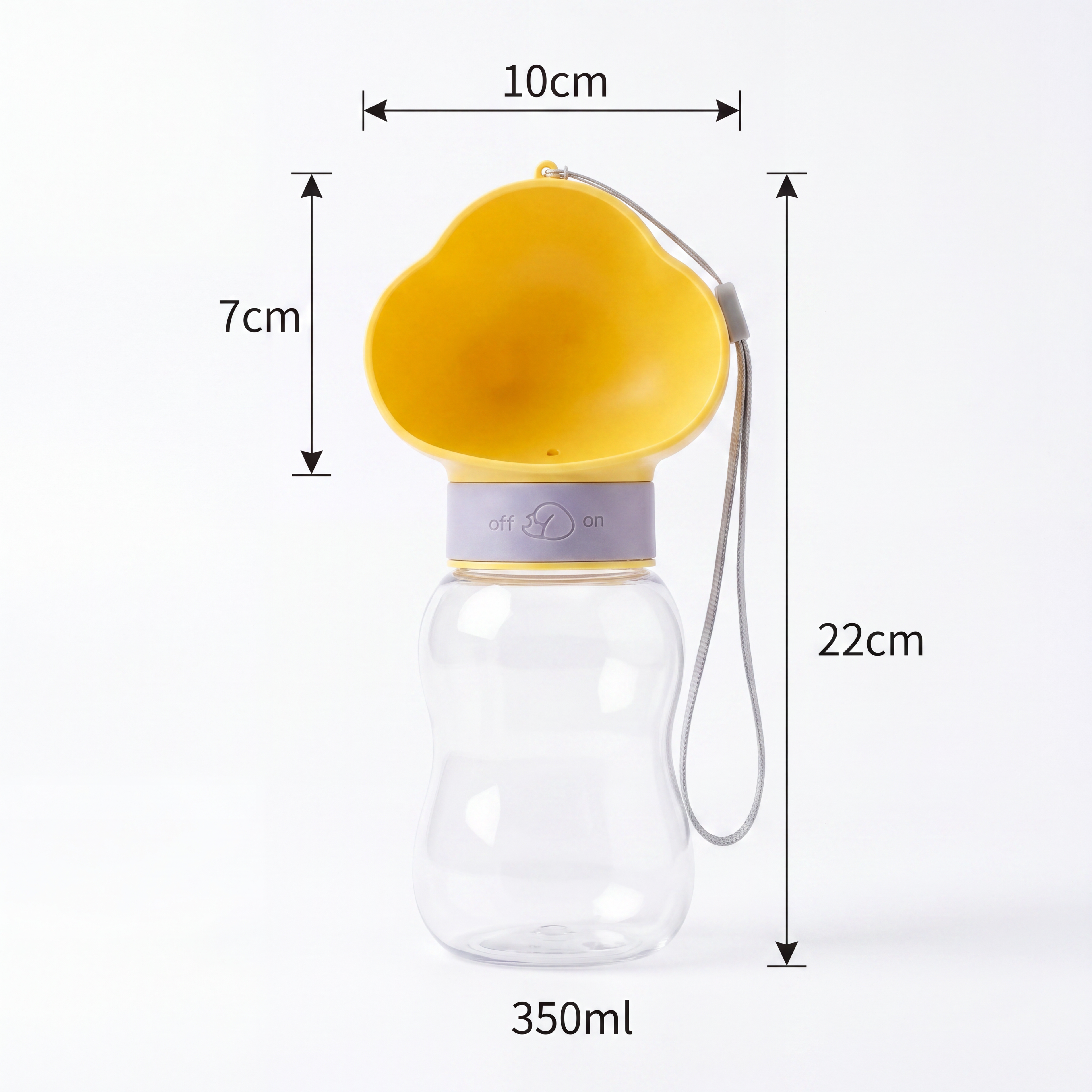 2-in-1 Portable Pet Water Bottle 350ml Water