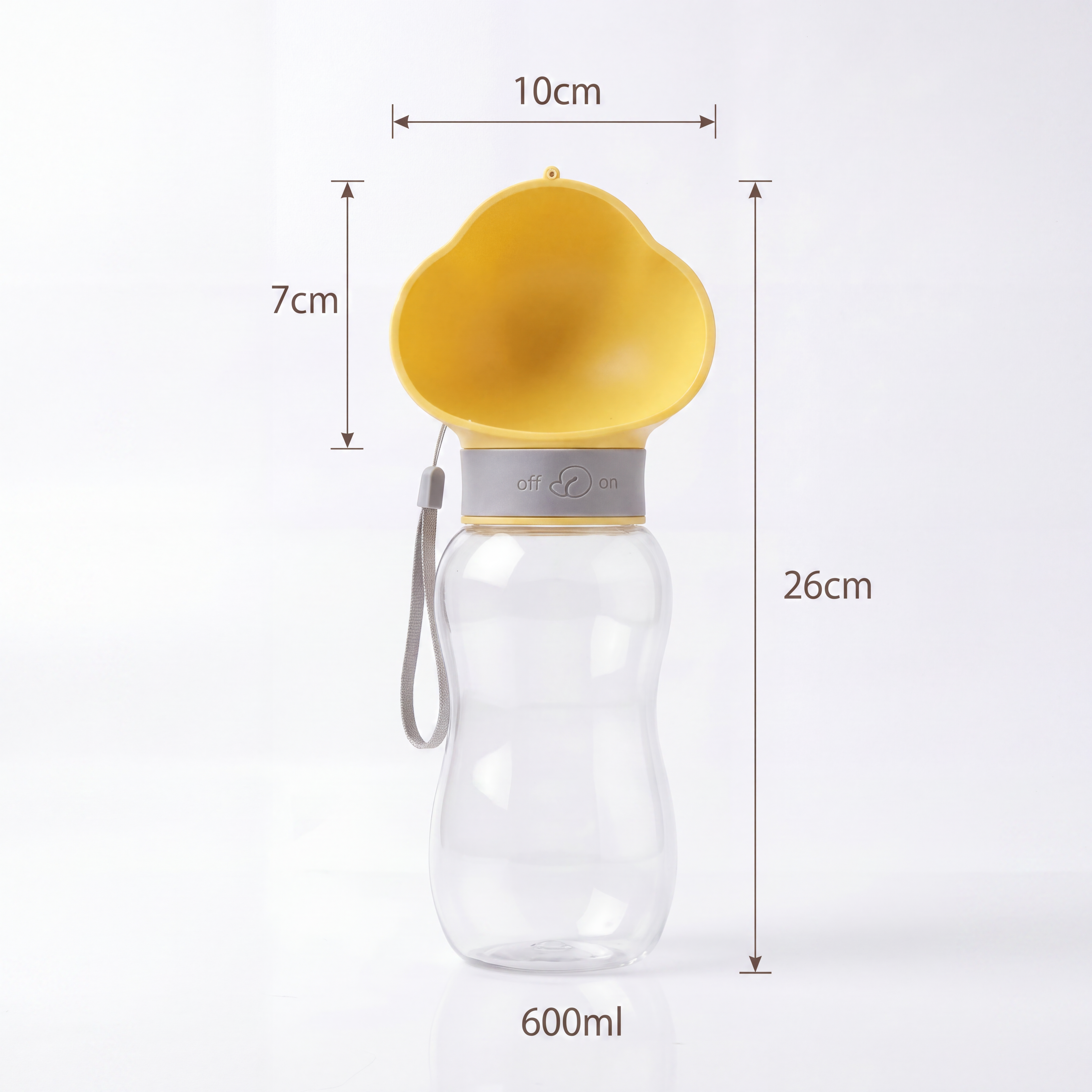 2-in-1 Portable Pet Water Bottle 600ml Water